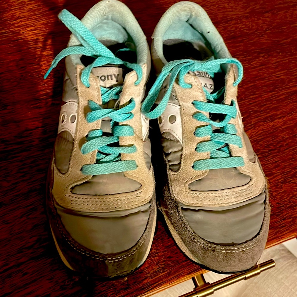 Saucony Women's Jazz Low Pro Gray Teal Running Sneakers Size 6